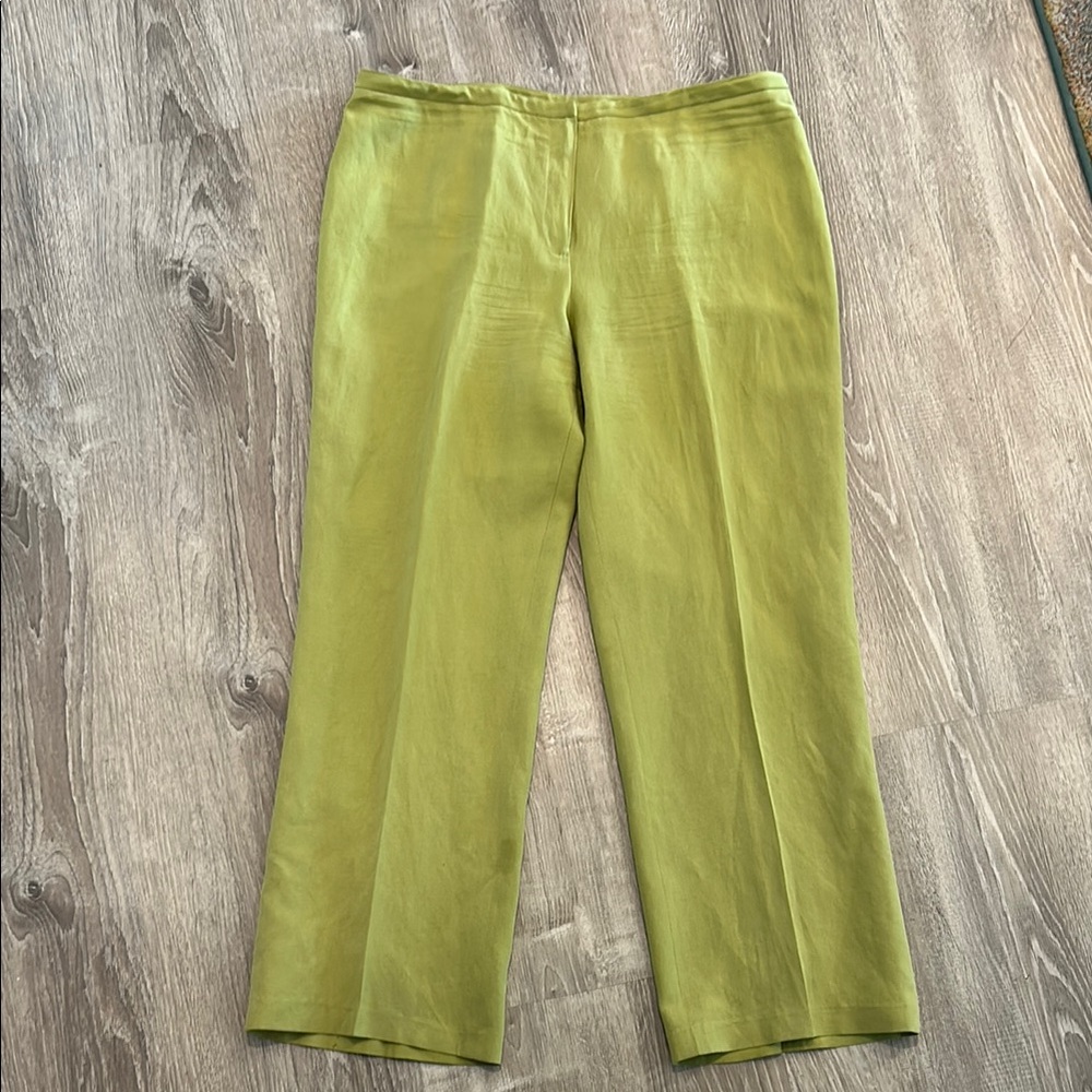 Jones New York Silk Lime Green Lined Trousers